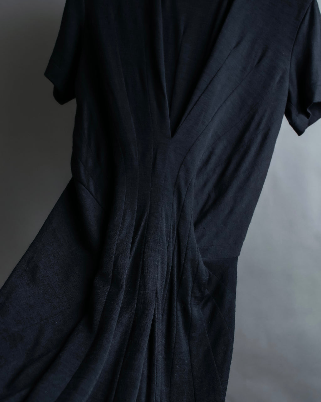 “JUNYA WATANABE” narrow waist  lame designed hem long dress