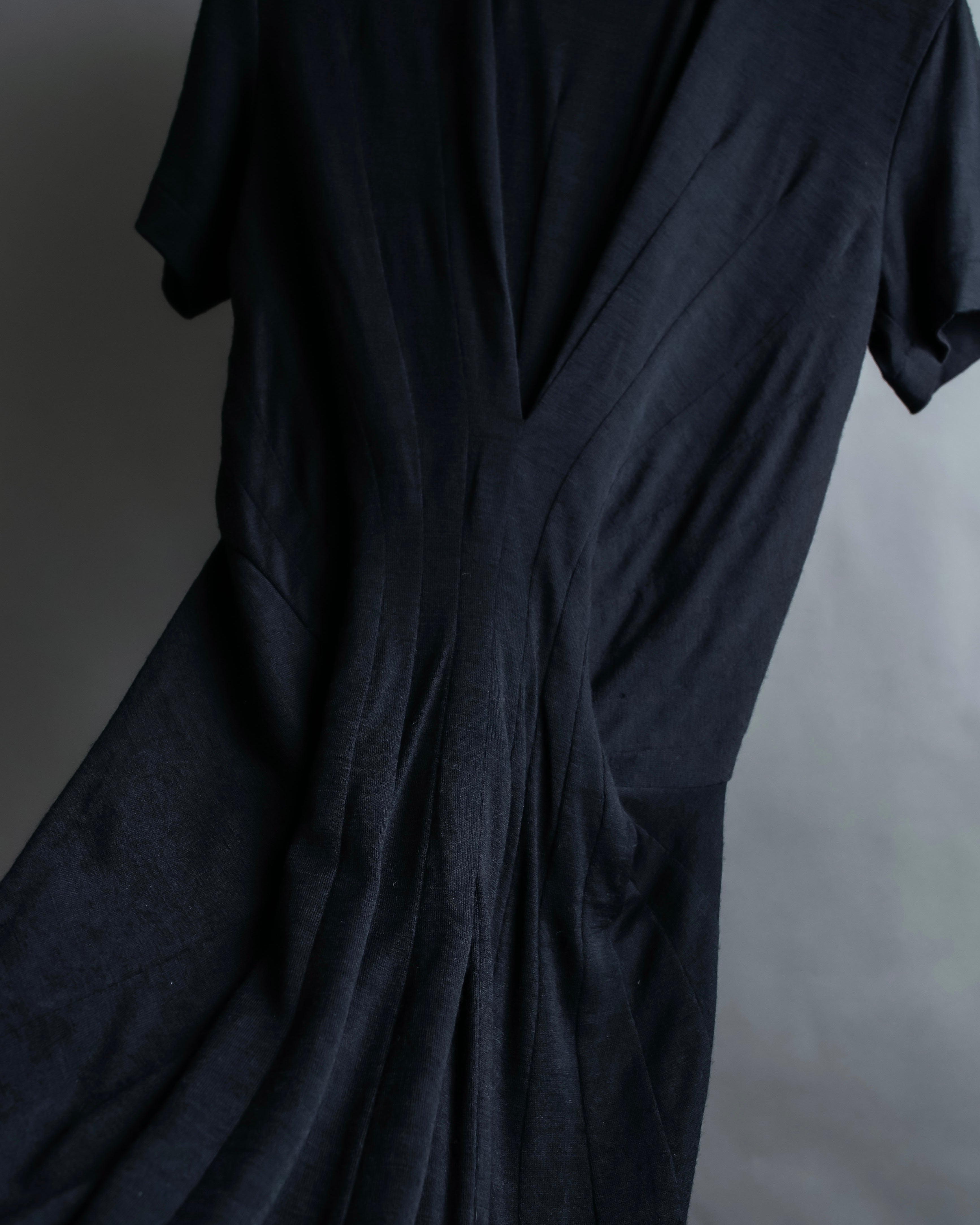 “JUNYA WATANABE” narrow waist  lame designed hem long dress