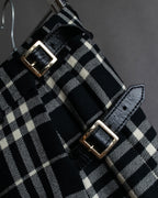 "BURBERRY" Tartan check pleated wrap skirt