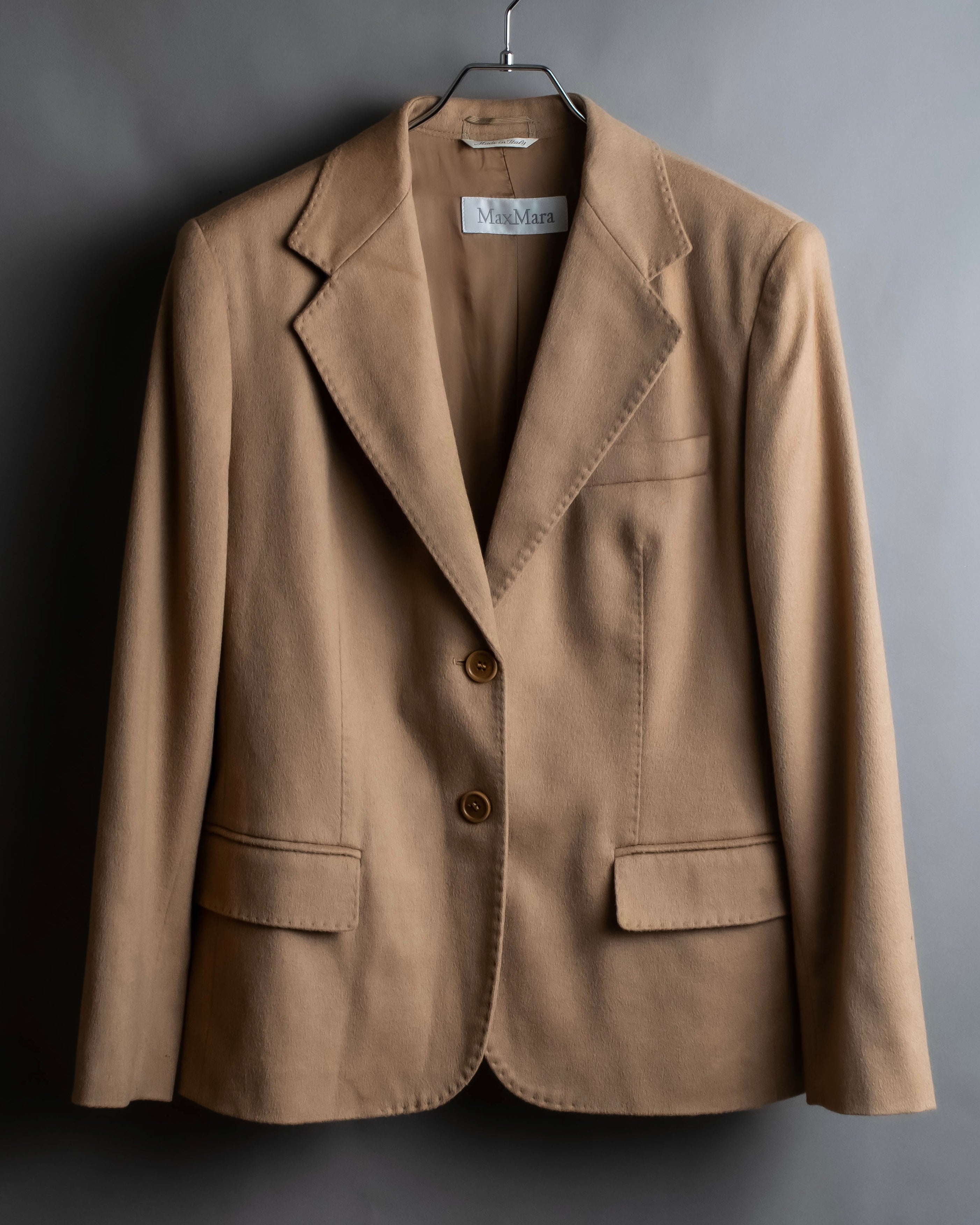 "Max Mara" Waist shape silhouette beige tailored jacket