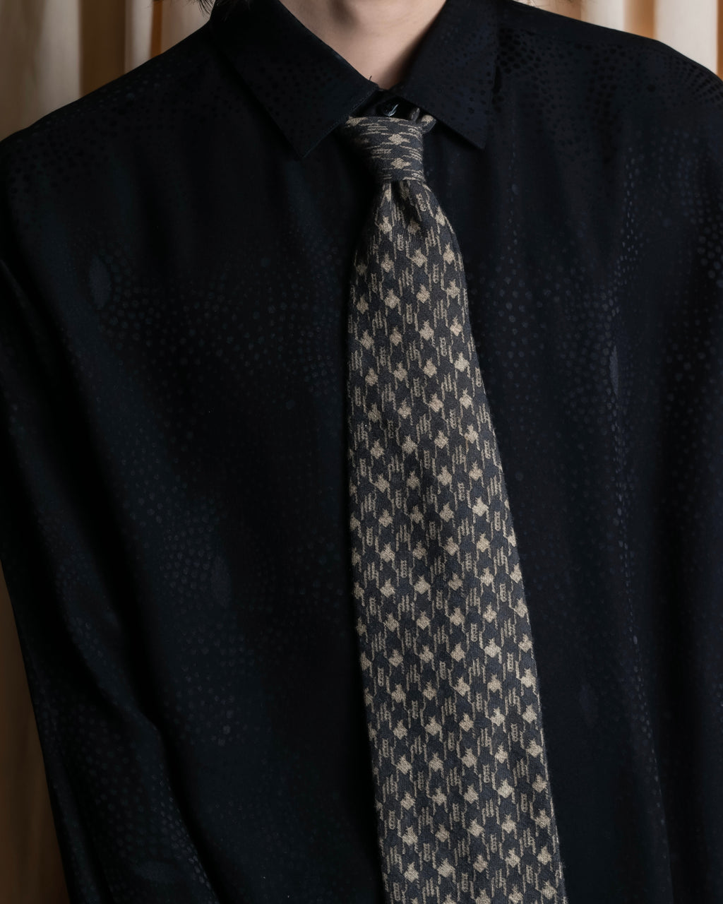 "ARMANI COLLEZIONI" Houndstooth wool necktie