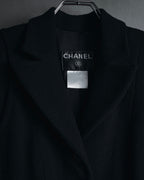 –SPECIAL– "CHANEL" 04SS sculpted princess-line wool crepe coat