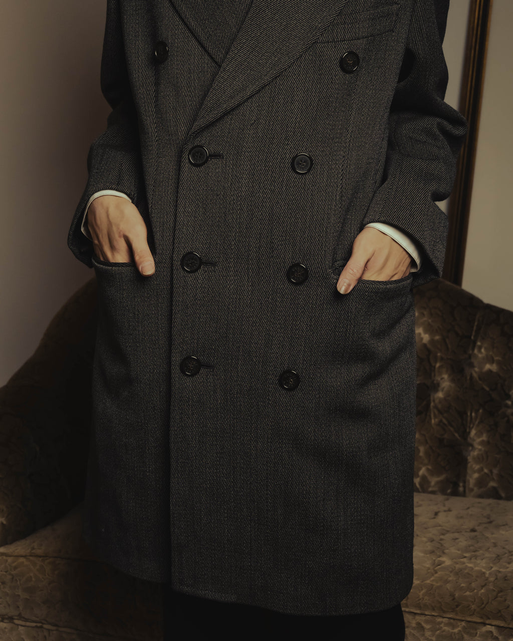 “GUCCI” Late 90’s-early 00’s military double breasted wool coat