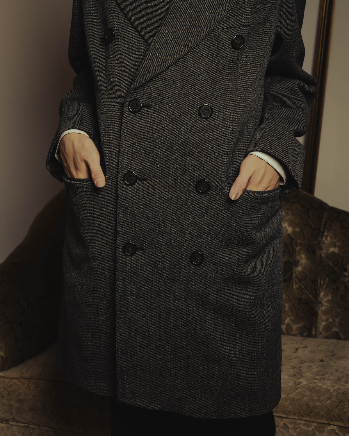 “GUCCI” Late 90’s-early 00’s military double breasted wool coat