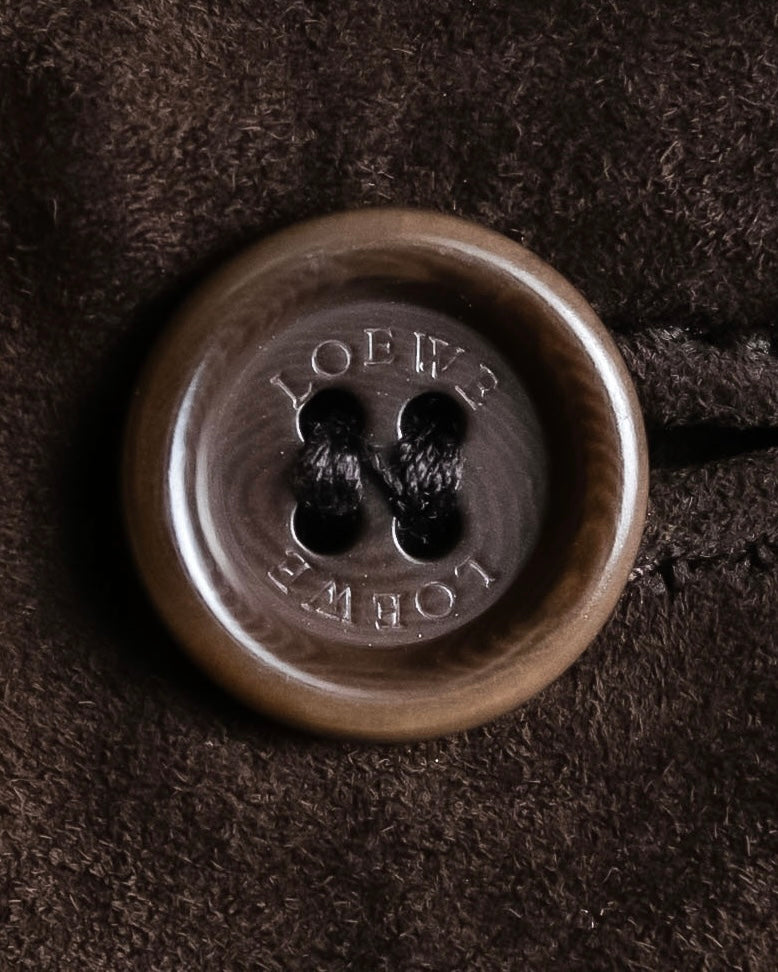 "LOEWE" 80's flowing line suede leather chester coat