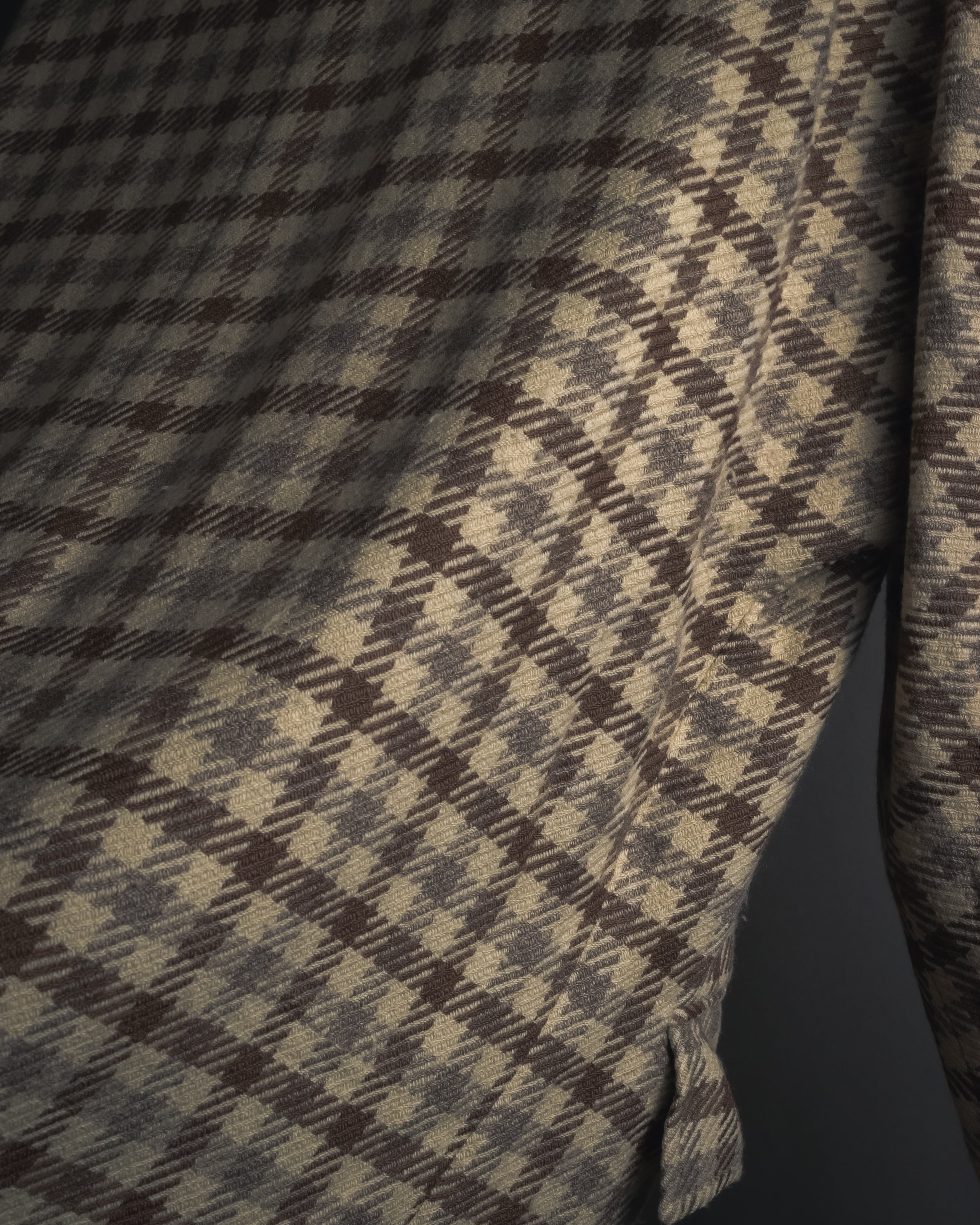 "GUCCI" 80’s checked wool shawl collar jacket