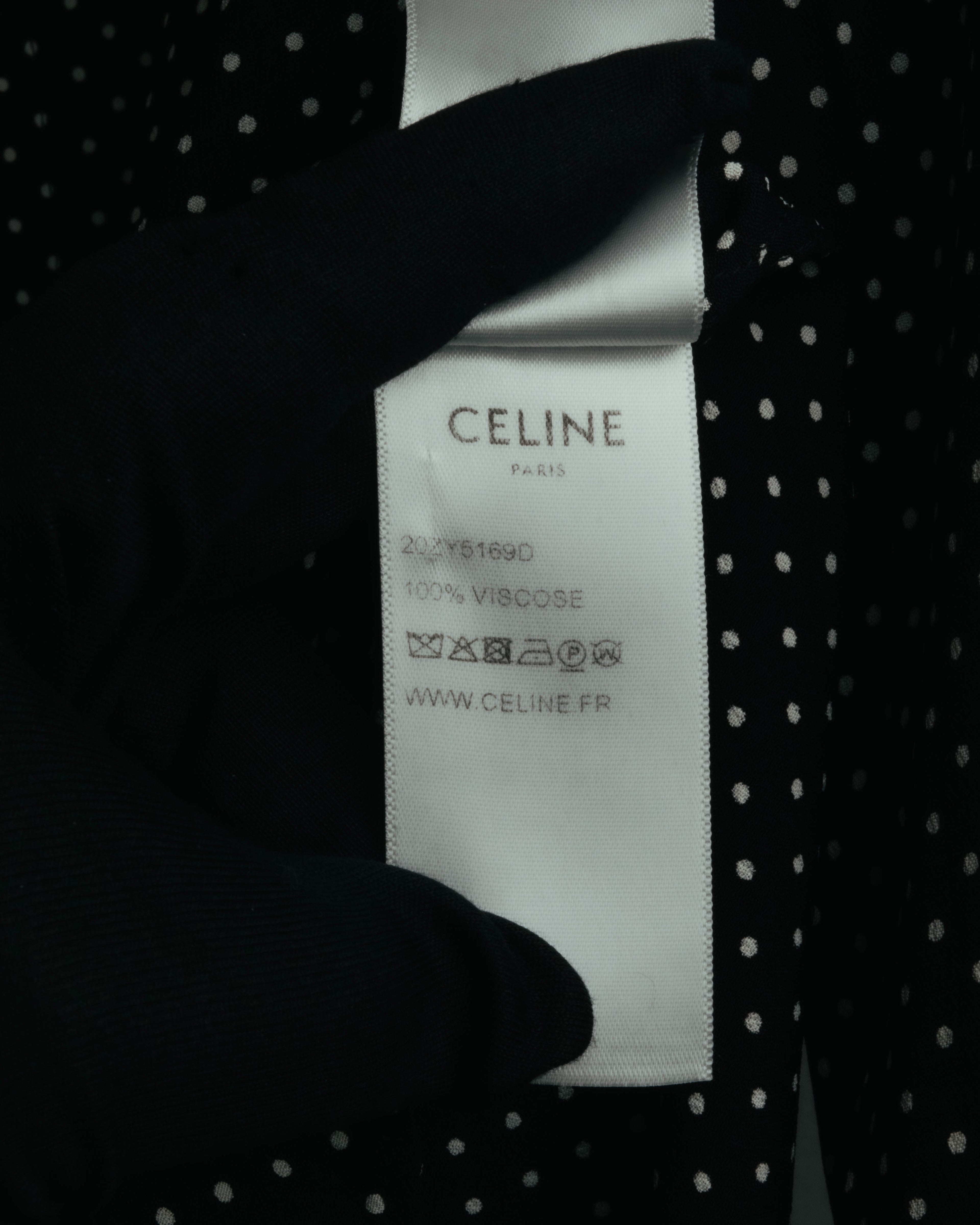 "CELINE" 2010's-2020's Polka dot viscose long sleeve shirt