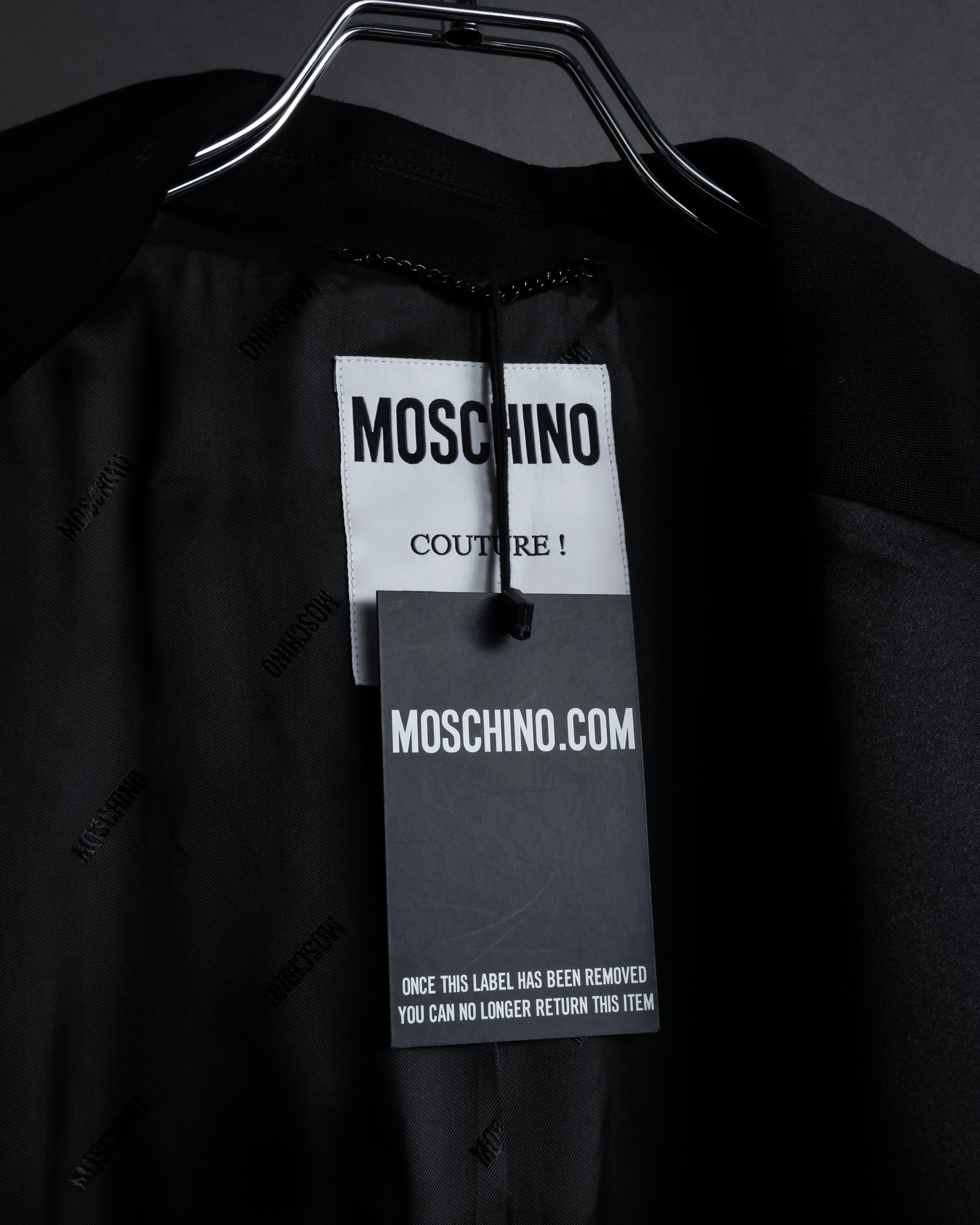 “MOSCHINO” Satin lapel double-breasted tuxedo jacket