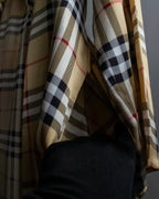 "BURBERRYS" Nova check maxi length silk gown coat