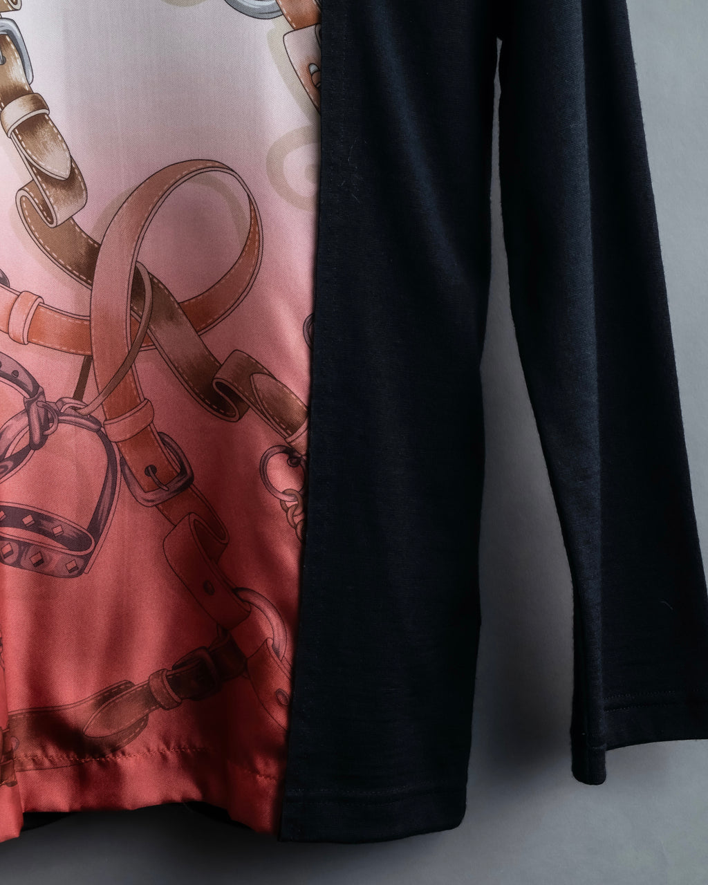 "COMME des GARCONS" Belt pattern docking design knit sew