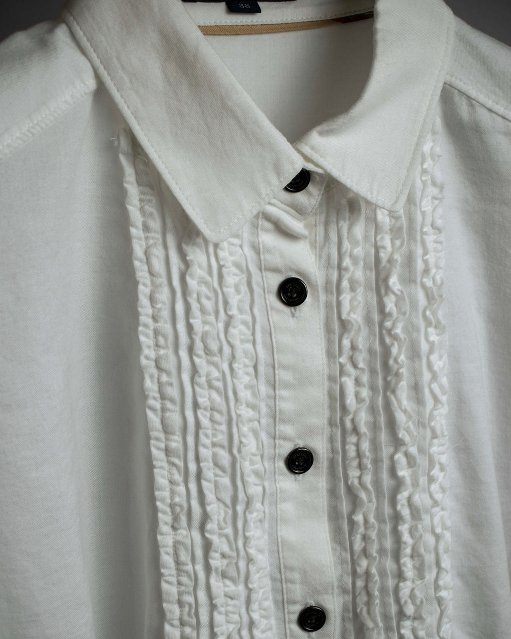"BURBERRY" Frill design collarless blouse