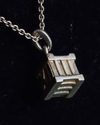 "Tiffany&Co" Roman numeral atlas cube silver necklace