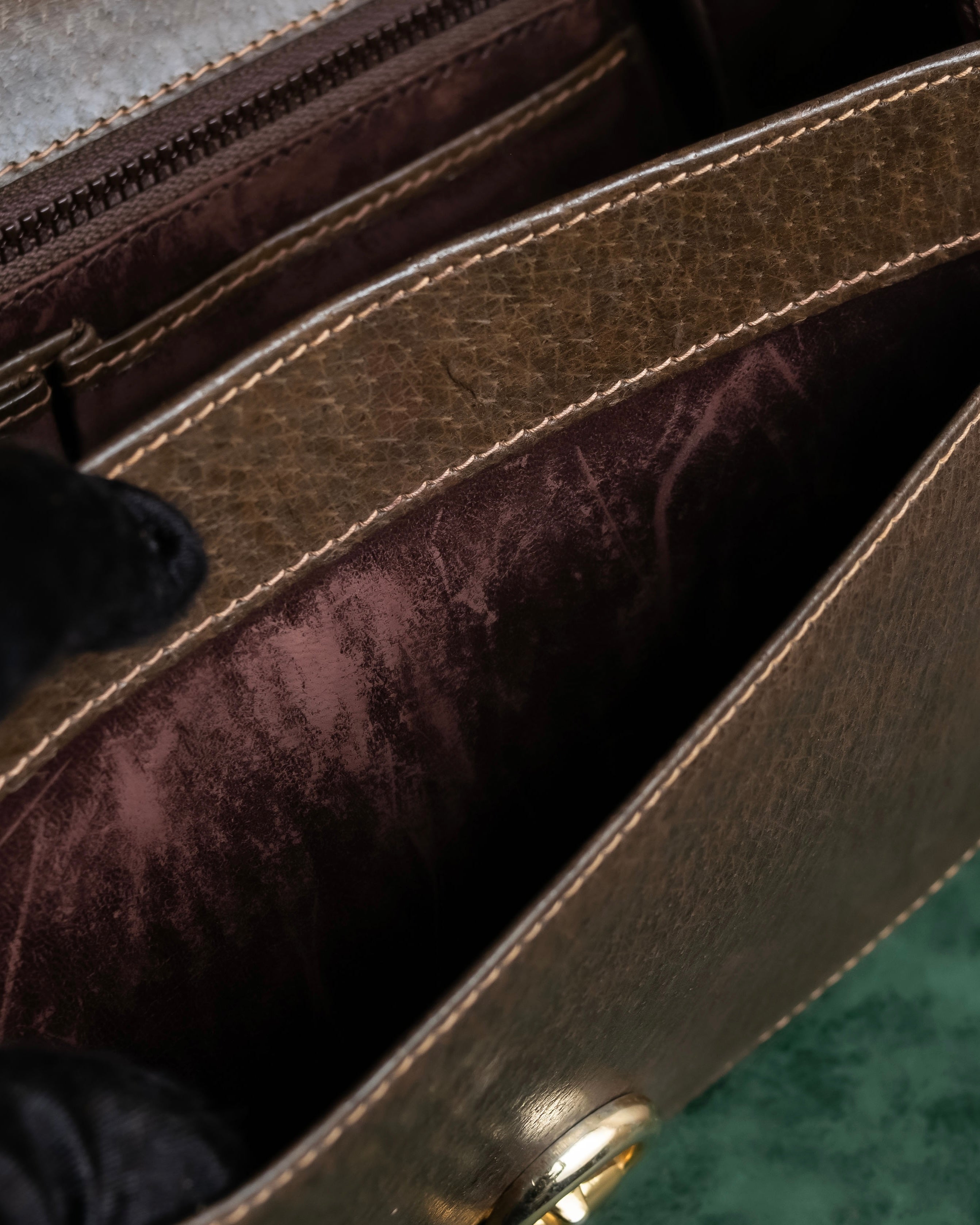 "GUCCI" Vintage horsebit motif leather shoulder bag