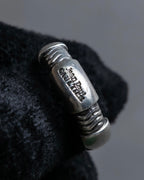 "JEAN PAUL GAULTIER" Logo engraved twisted design silver ring