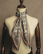 "GUCCI" 80's-90's Horsebit print square silk scarf