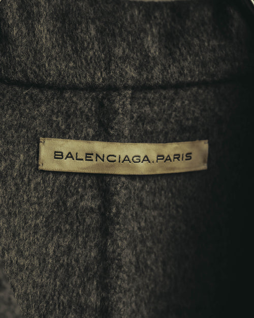 “BALENCIAGA” 00’s-10’s Wool angora wide-lapel coat