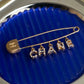 "CHANEL" Logo motif gold safety pin brooch