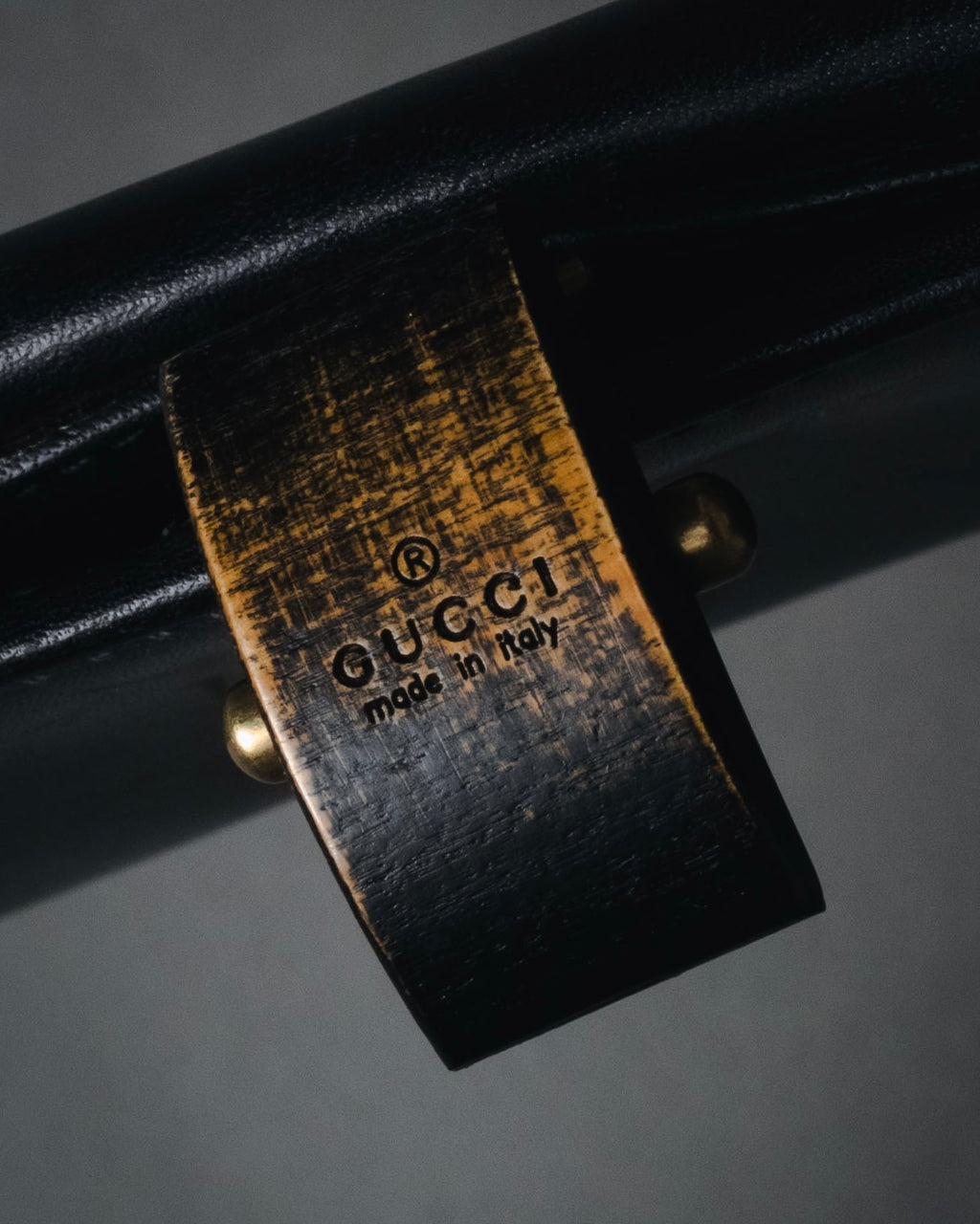 "GUCCI" Mid 00’s wood-lock leather long wallet