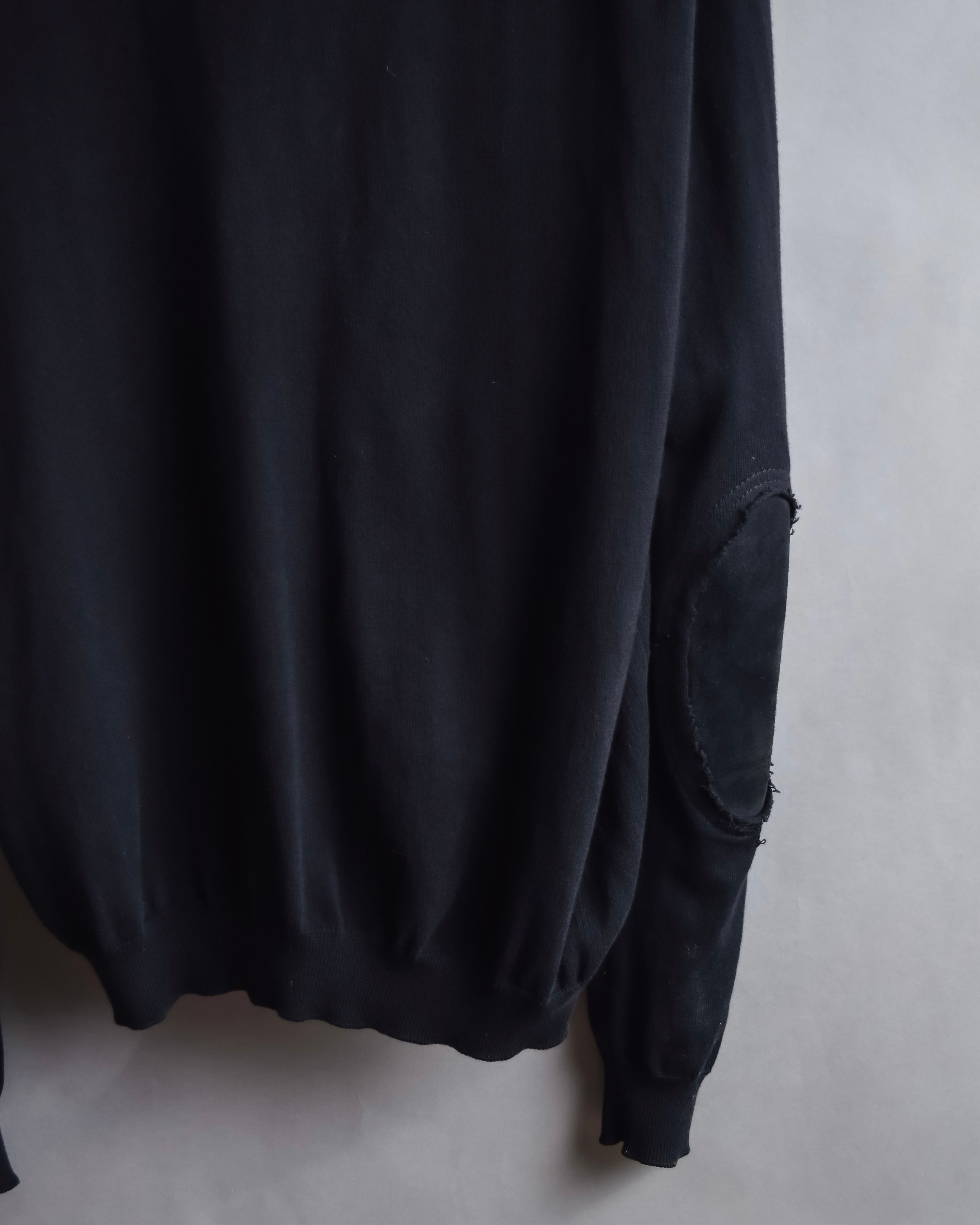 "MAISON MARGIELA" 18SS Elbow patched v-neck knit cardigan