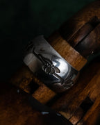 "BVLGARI" Save the Children series logo engraved silver ring