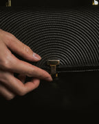 Bolso de mano estructurado de cuero con costura en relieve de los años 80-90 de Tiffany & Co.