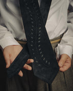 -SPECIAL- “HERMÈS” 2008-18 Suede cutwork leather tie