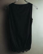 "GUCCI" 90's-10's Delicate lace-trim knit tank top
