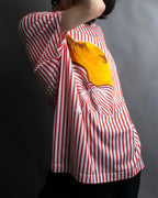 "Christian Dior" Stripe pattern front print tunic