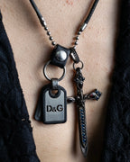 "DOLCE &amp; GABBANA" Dog tag &amp; sword motif combination necklace