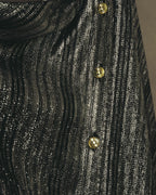 "ENRICO COVERI" 80's-90's Metallic flared maxi skirt