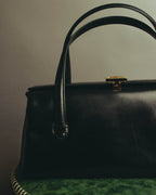 "GUCCI" 90's Structured leather top handle handbag