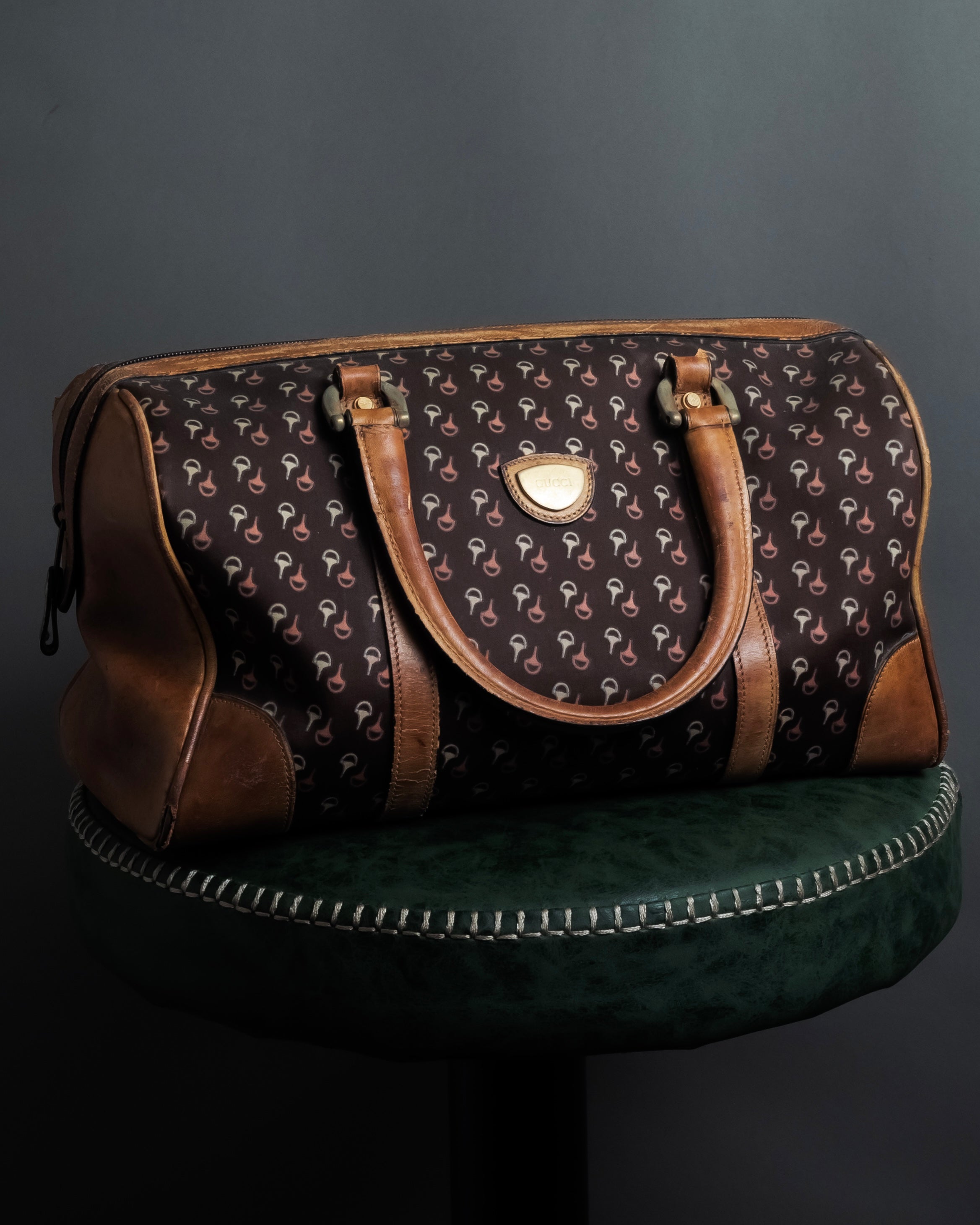 GUCCI (グッチ) - ミニボストンバッグ - ブラウン - ホースハーネス柄