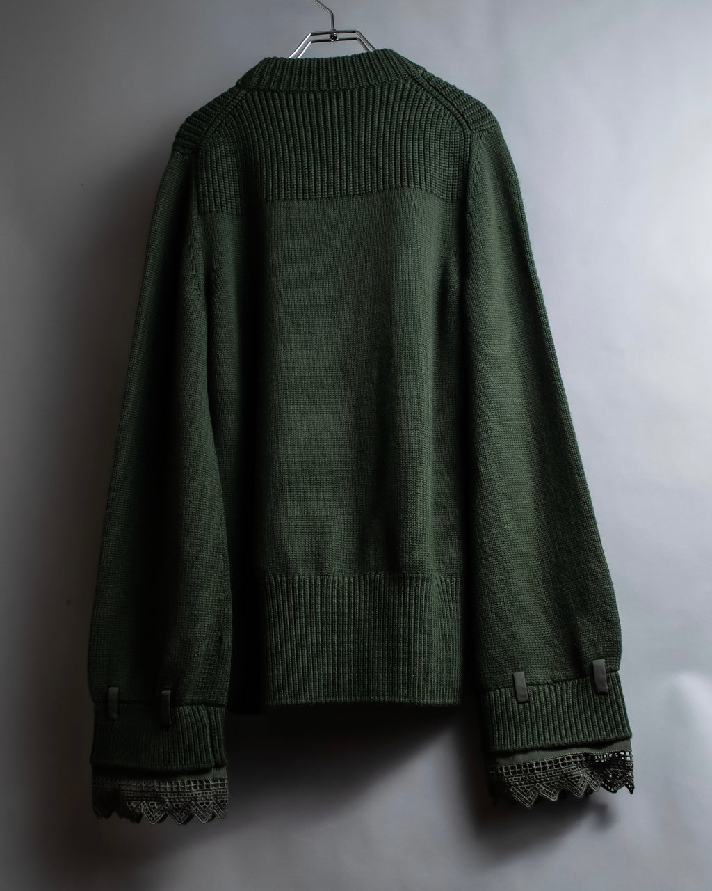 "MONCLER" Relaxed fit high neck lace change knit