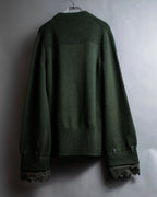 "MONCLER" Relaxed fit high neck lace change knit