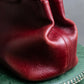 "BVLGARI" Marble motif burgundy color leather shoulder bag