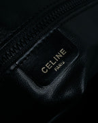 "CELINE" 80's-90's Crest metal fittings design quilted leather bag