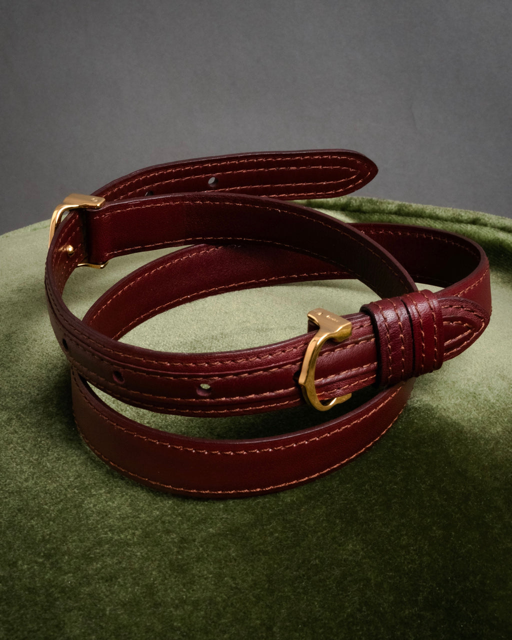 “Cartier” 00's Must de Cartier double wrap leather belt