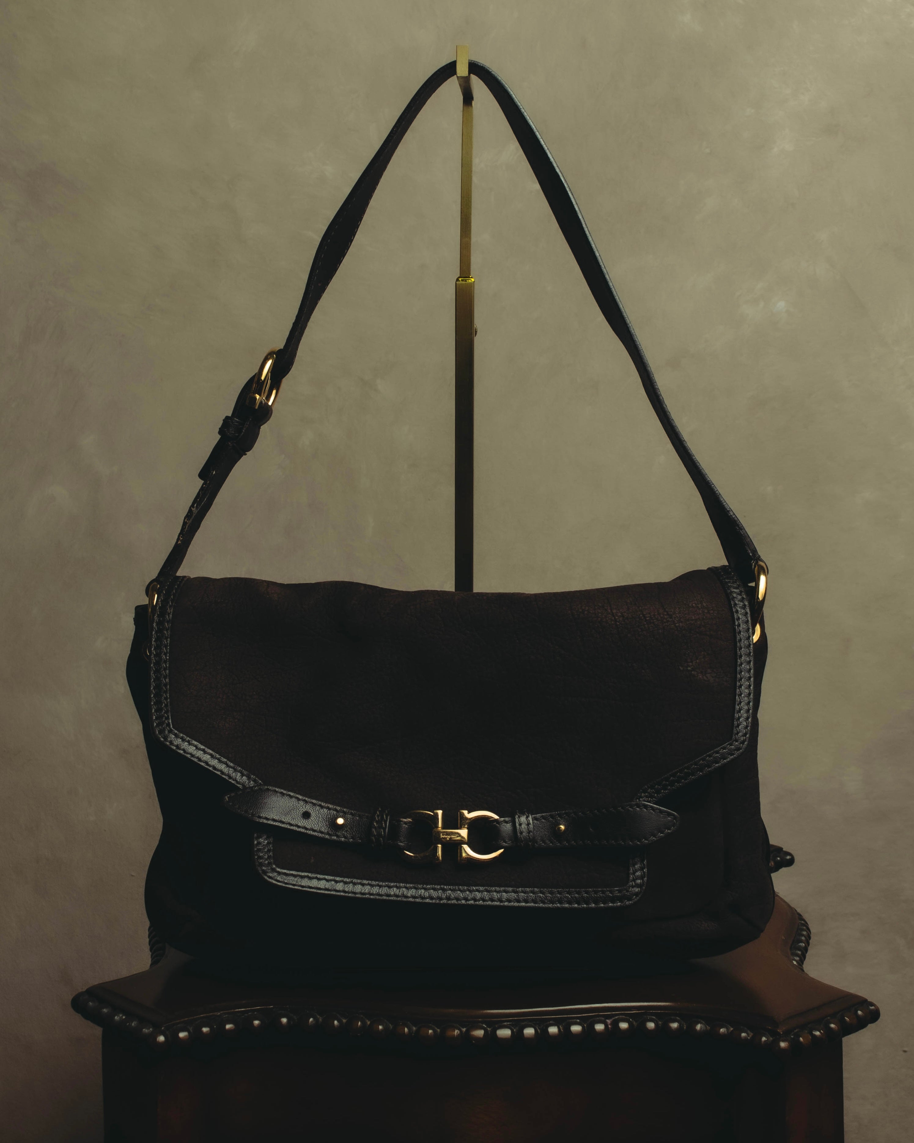 "Salvatore Ferragamo" 00's-10's Gancini leather shoulder bag