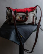 "FENDI" Animal embroidery design boa combination shoulder bag