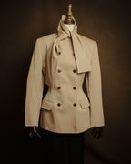 –SPECIAL– “Jean Paul GAULTIER FEMME” 90’s-00’s sculptural scarf collar tailored jacket