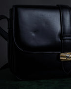 "CELINE" Classic flap design leather shoulder bag