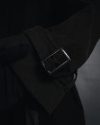 "DOLCE & GABBANA" 00’s resin coated patch detail belted coat