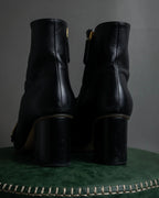 "GUCCI" Leather gg fringe heeled ankle boots