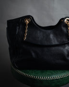 “Salvatore Ferragamo” 2000’s Gancini chain leather tote bag