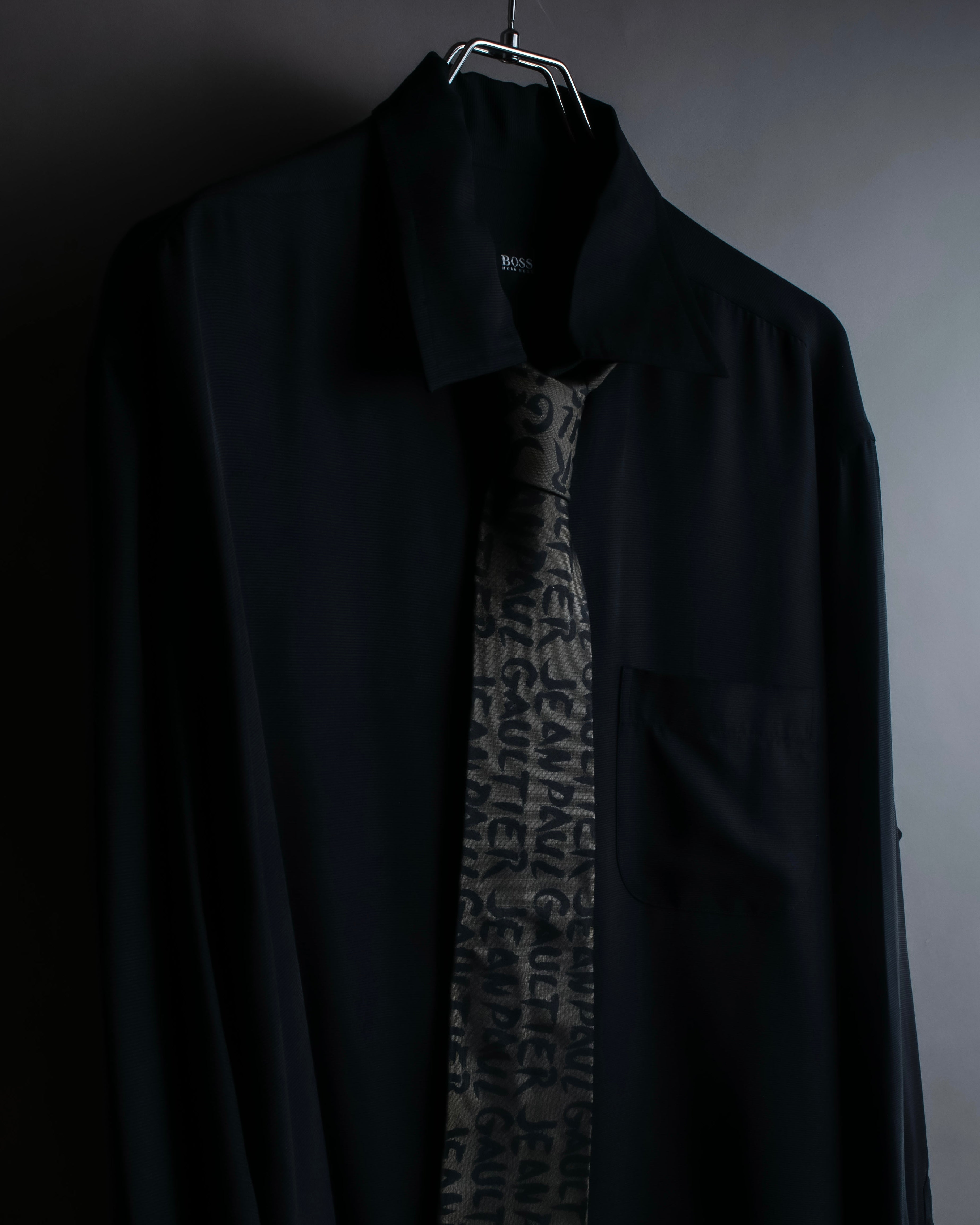 "JEAN PAUL GAULTIER" Typography logo pattern silk neck tie