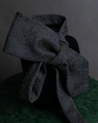 "GIORGIO ARMANI" Diagonal ridge pattern brushed necktie