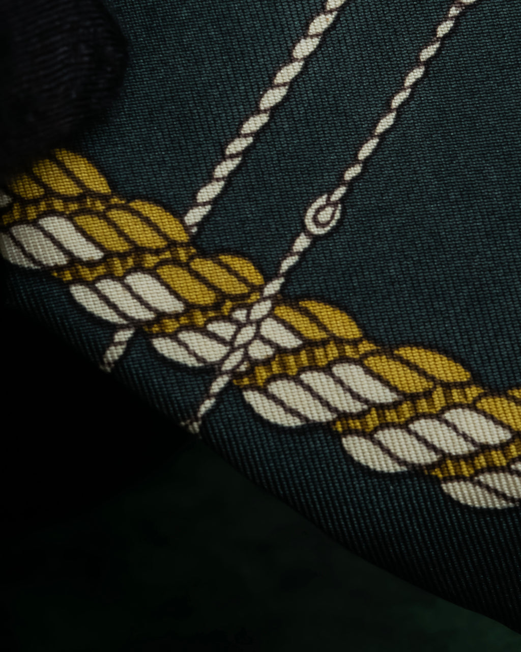 "HERMES" Horse harness motif silk neck tie