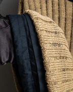 "MAISON MARGIELA" Ribbed drawcord cotton linen knit pullover