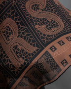 "FENDI" Logo engraved lace motif scarf