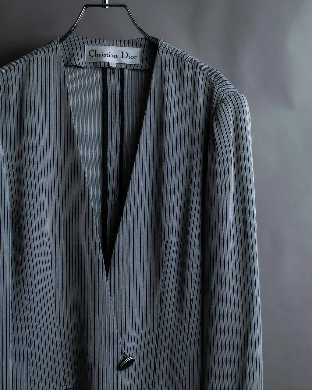 "Christian Dior" Pinstripe collarless jacket